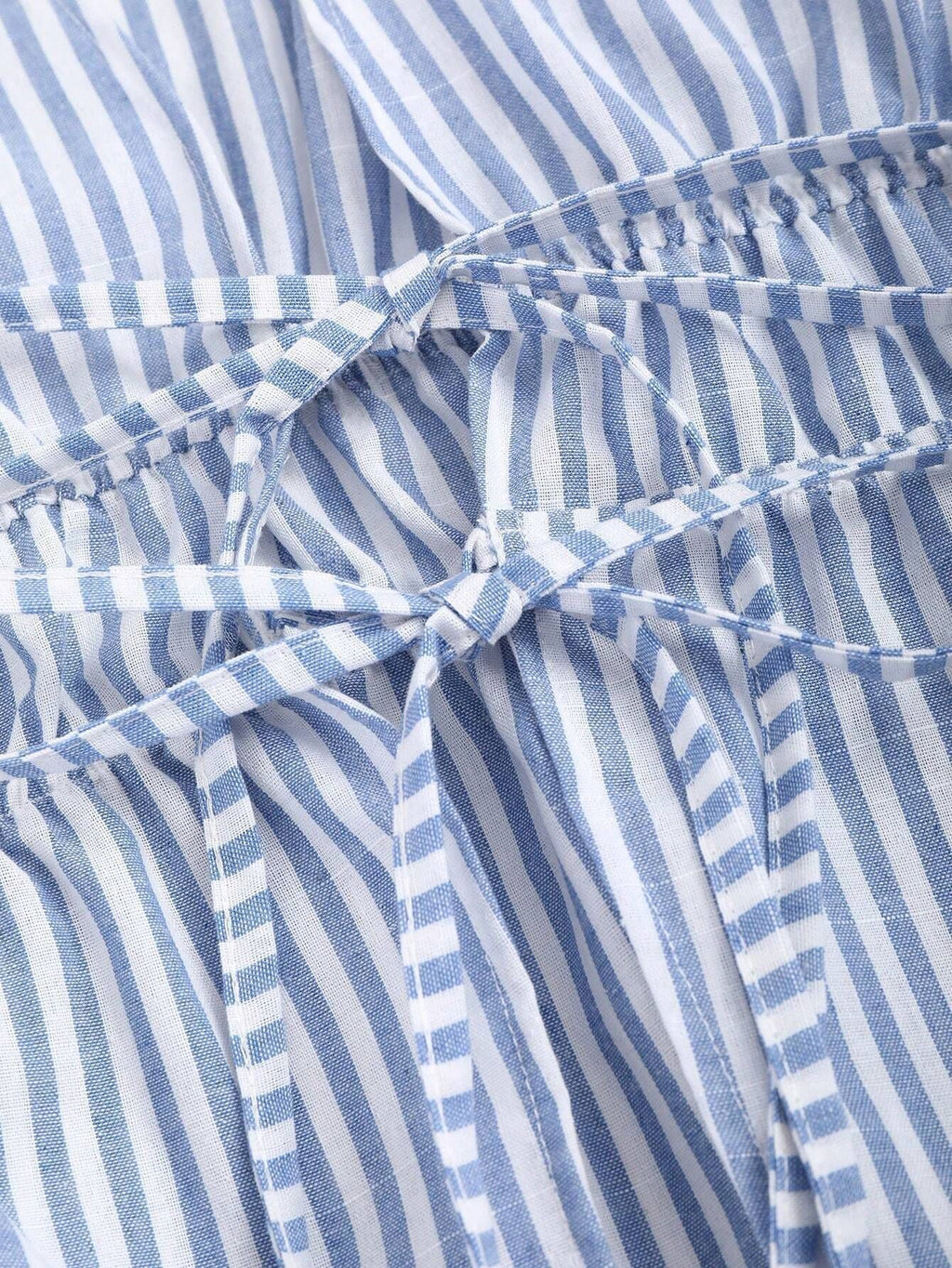 Women's Bow Lace-up Striped Top Casual Coat