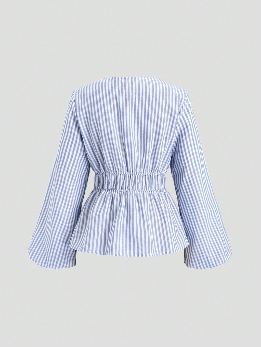 Women's Bow Lace-up Striped Top Casual Coat